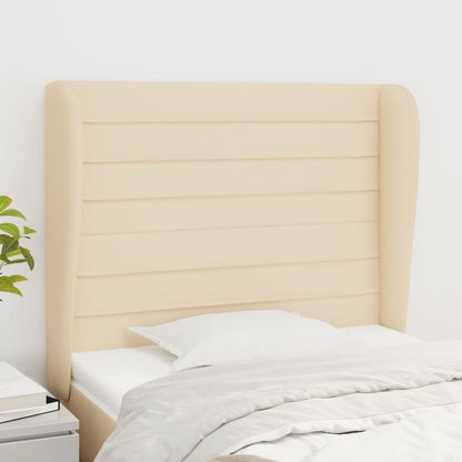 vidaXL Kopfteil mit Ohren Creme 83x23x118/128 cm Stoff