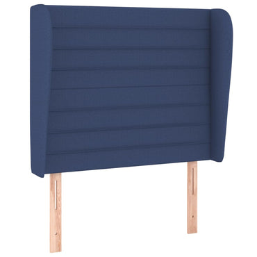 vidaXL Kopfteil mit Ohren Blau 83x23x118/128 cm Stoff
