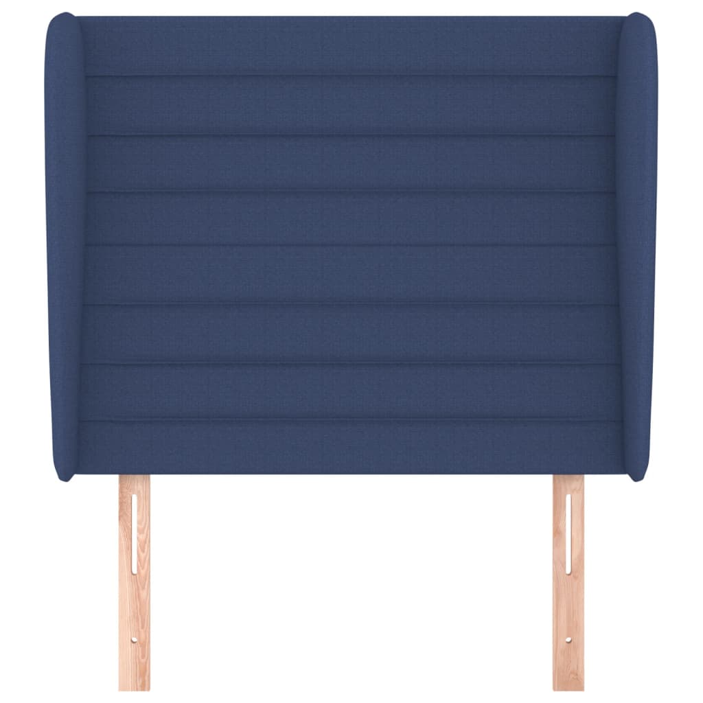vidaXL Kopfteil mit Ohren Blau 83x23x118/128 cm Stoff