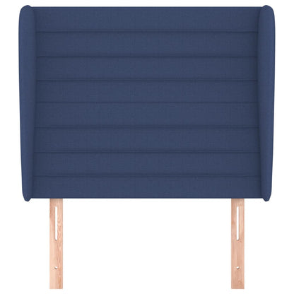 vidaXL Kopfteil mit Ohren Blau 83x23x118/128 cm Stoff