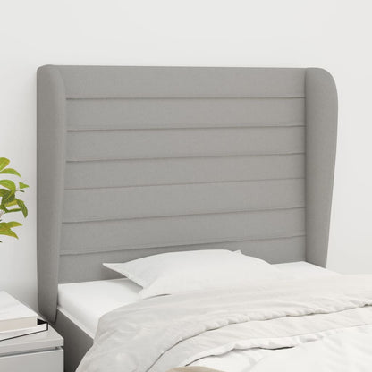 vidaXL Kopfteil mit Ohren Hellgrau 93x23x118/128 cm Stoff