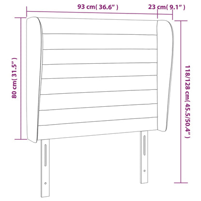 vidaXL Kopfteil mit Ohren Dunkelbraun 93x23x118/128 cm Stoff