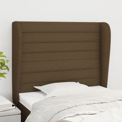 vidaXL Kopfteil mit Ohren Dunkelbraun 93x23x118/128 cm Stoff