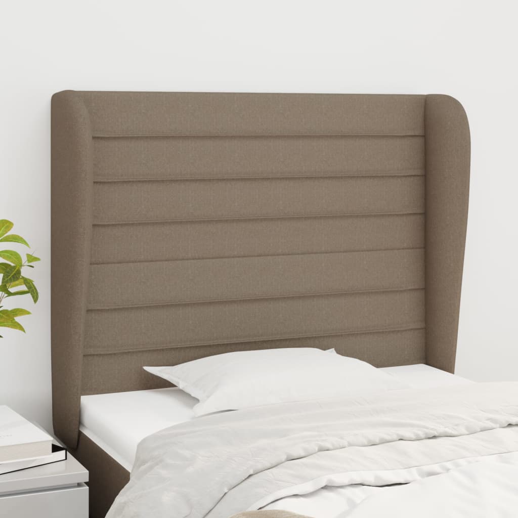 vidaXL Kopfteil mit Ohren Taupe 93x23x118/128 cm Stoff