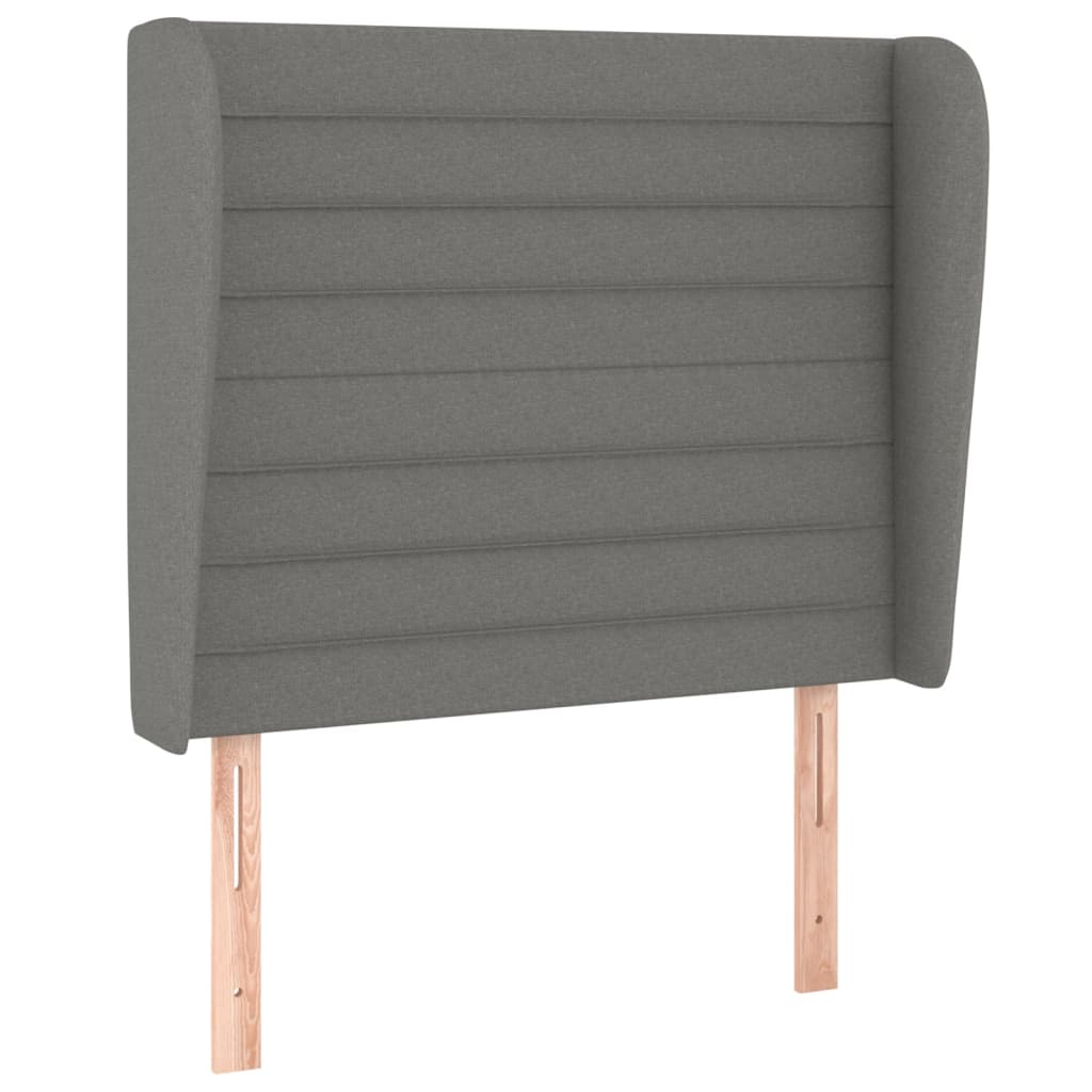 vidaXL Kopfteil mit Ohren Dunkelgrau 103x23x118/128 cm Stoff