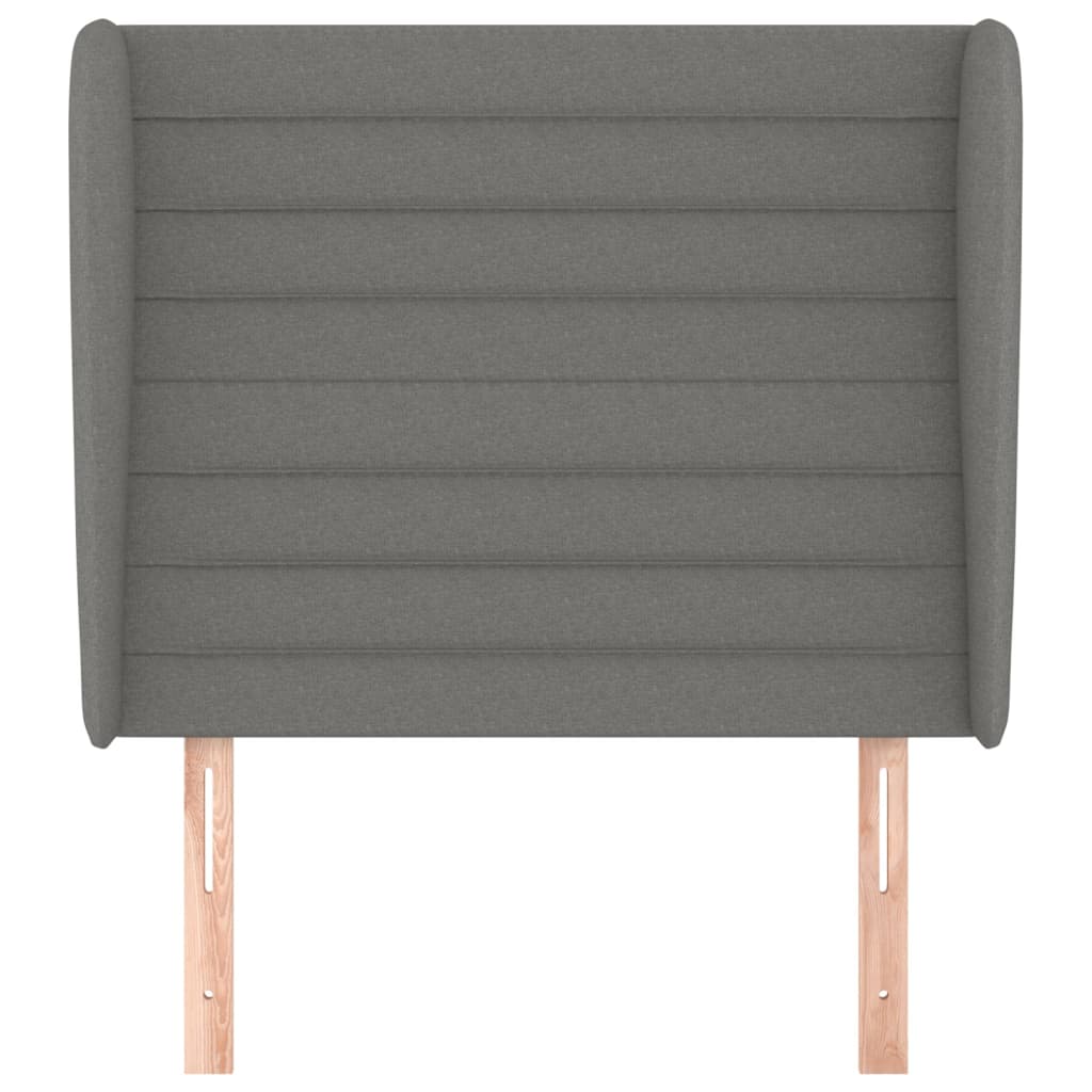 vidaXL Kopfteil mit Ohren Dunkelgrau 103x23x118/128 cm Stoff