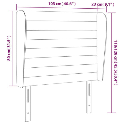 vidaXL Kopfteil mit Ohren Creme 103x23x118/128 cm Stoff