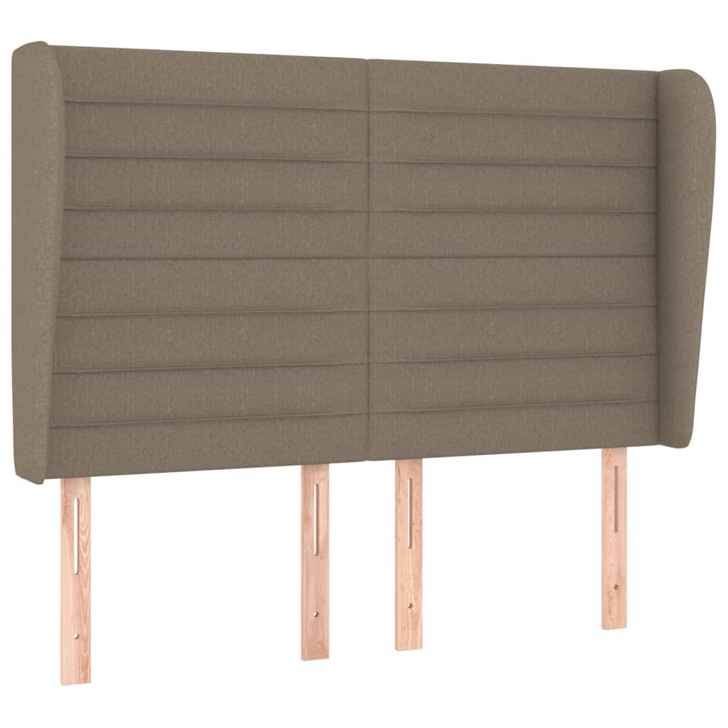 vidaXL Kopfteil mit Ohren Taupe 147x23x118/128 cm Stoff