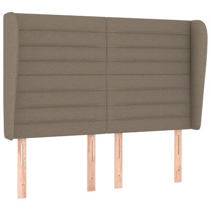vidaXL Kopfteil mit Ohren Taupe 147x23x118/128 cm Stoff