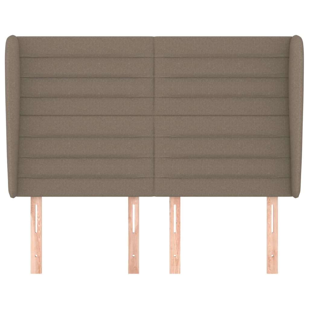vidaXL Kopfteil mit Ohren Taupe 147x23x118/128 cm Stoff