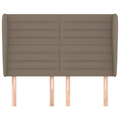 vidaXL Kopfteil mit Ohren Taupe 147x23x118/128 cm Stoff
