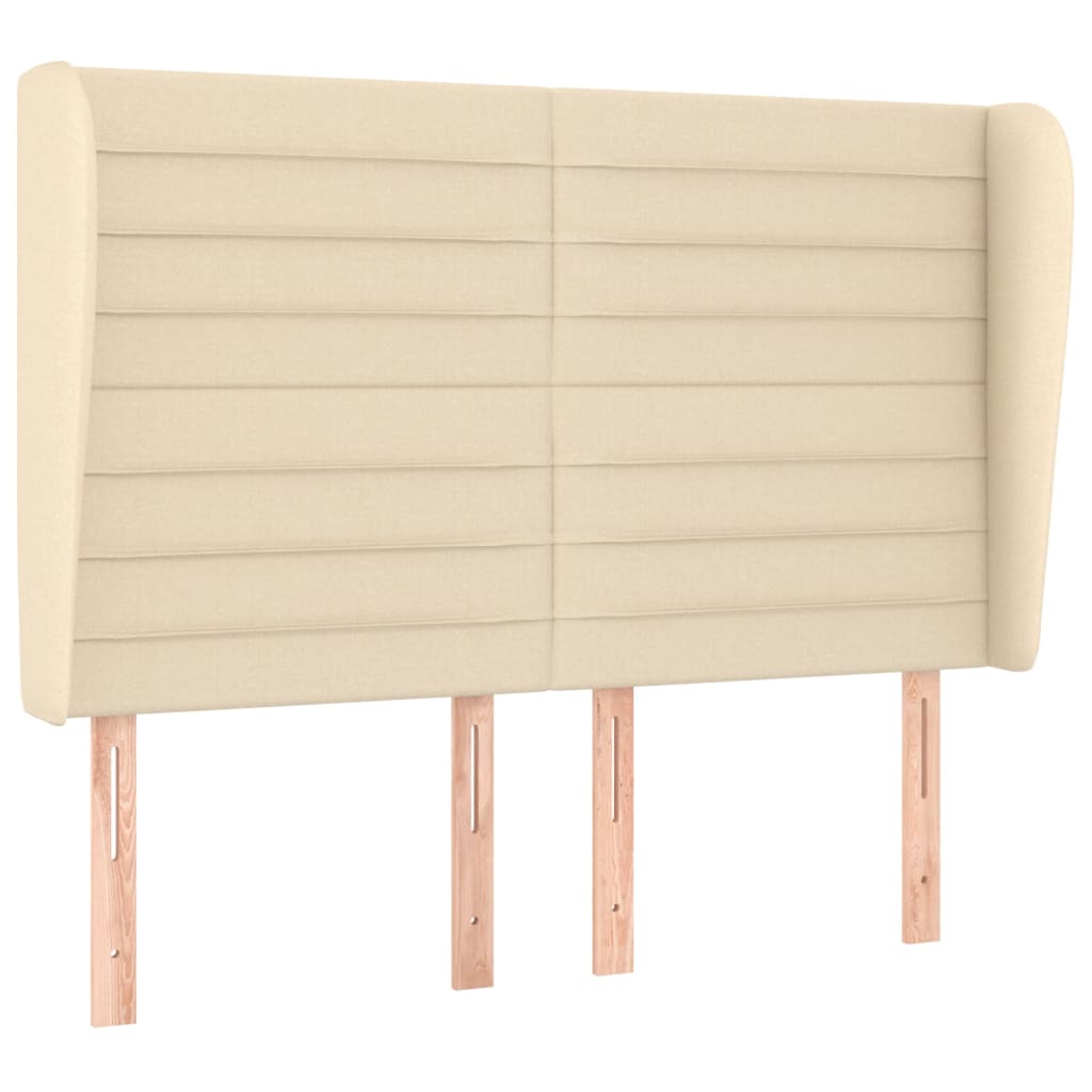 vidaXL Kopfteil mit Ohren Creme 147x23x118/128 cm Stoff