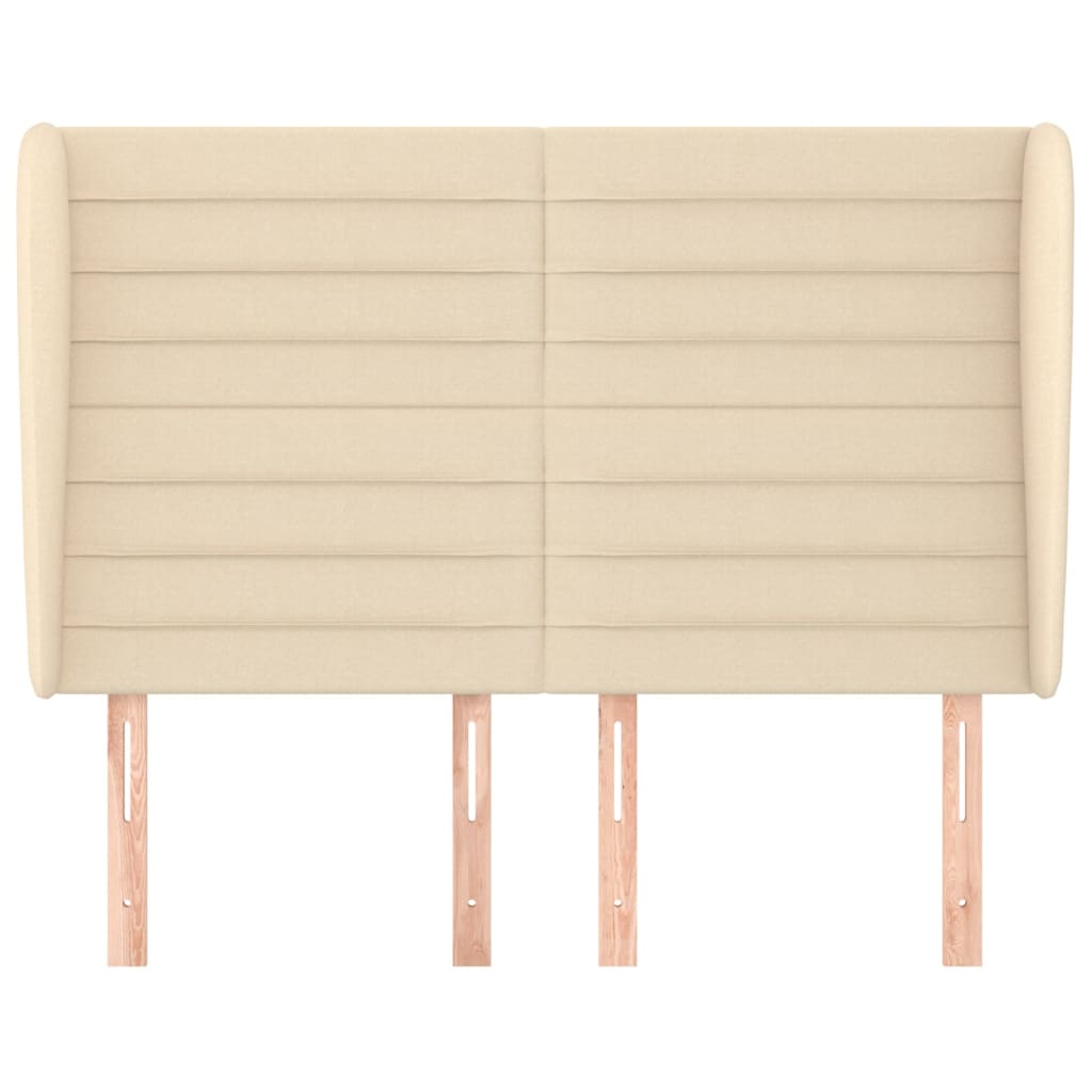 vidaXL Kopfteil mit Ohren Creme 147x23x118/128 cm Stoff