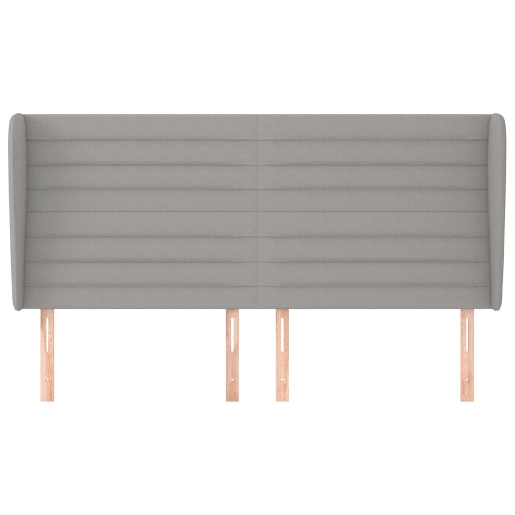 vidaXL Kopfteil mit Ohren Hellgrau 163x23x118/128 cm Stoff