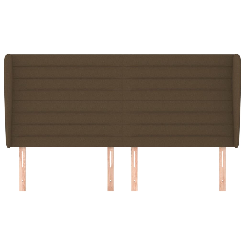 vidaXL Kopfteil mit Ohren Dunkelbraun 163x23x118/128 cm Stoff