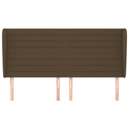 vidaXL Kopfteil mit Ohren Dunkelbraun 163x23x118/128 cm Stoff