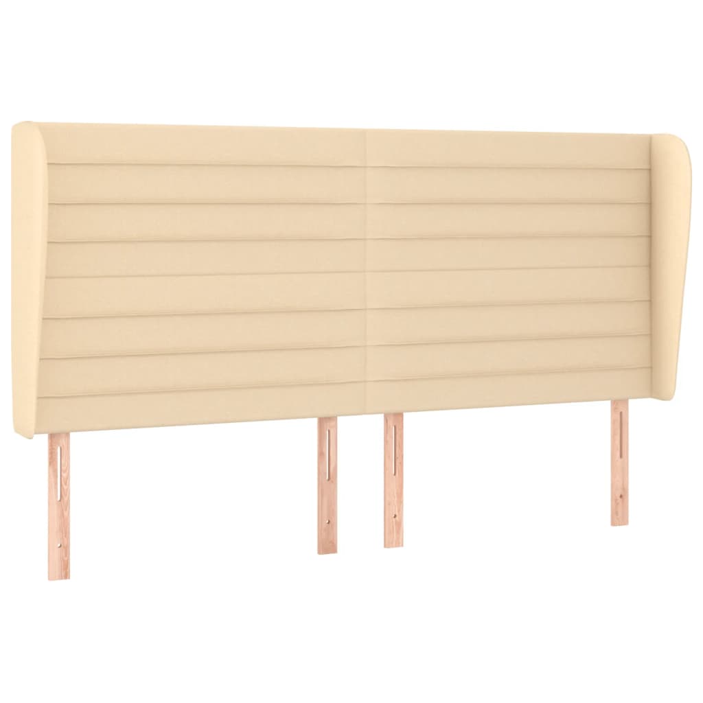 vidaXL Kopfteil mit Ohren Creme 163x23x118/128 cm Stoff