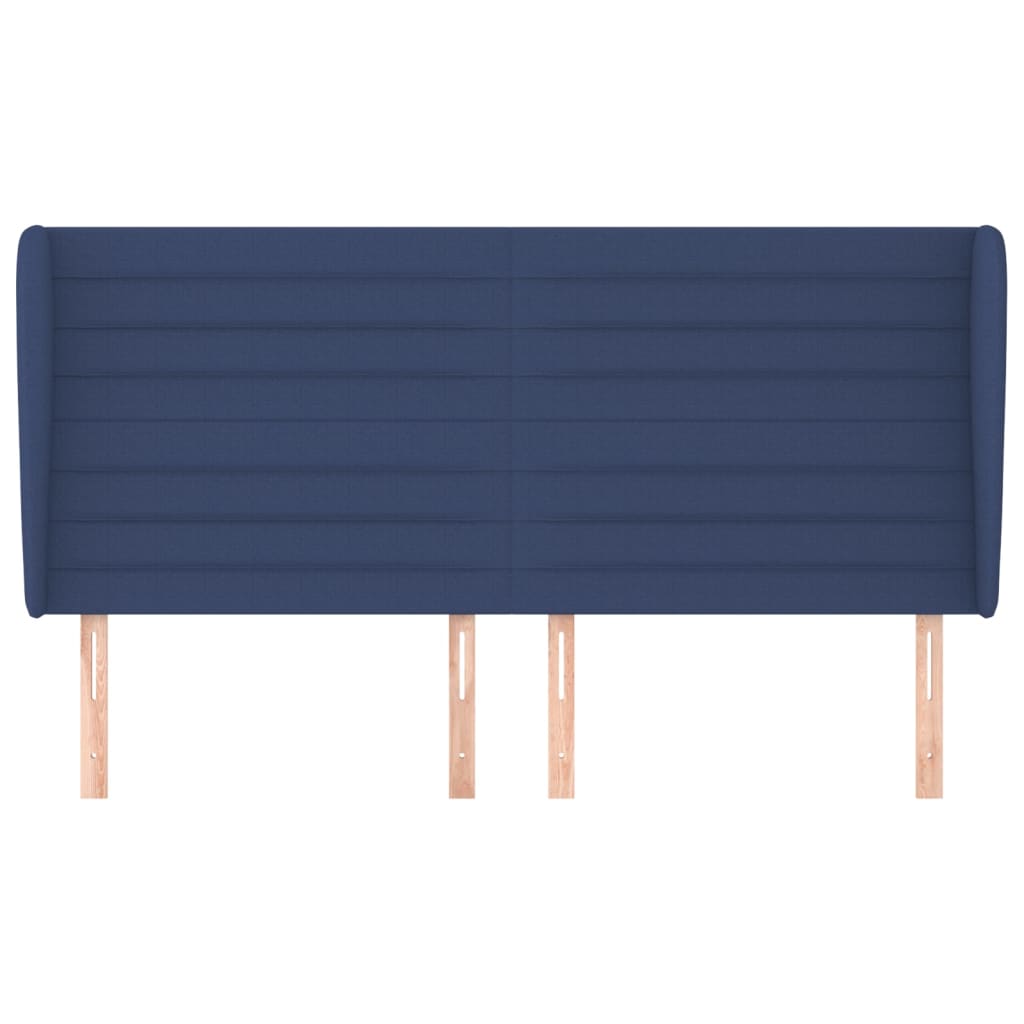 vidaXL Kopfteil mit Ohren Blau 163x23x118/128 cm Stoff