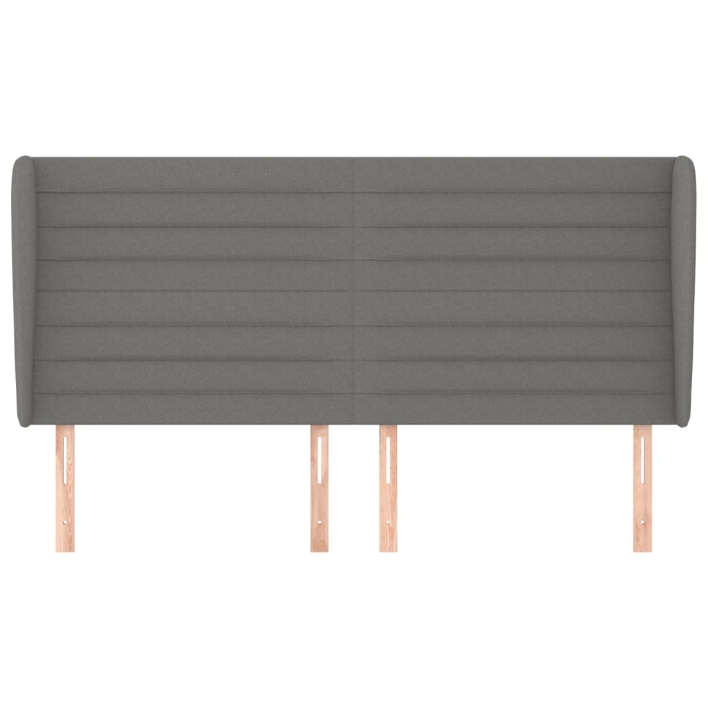 vidaXL Kopfteil mit Ohren Dunkelgrau 183x23x118/128 cm Stoff