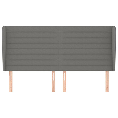 vidaXL Kopfteil mit Ohren Dunkelgrau 183x23x118/128 cm Stoff