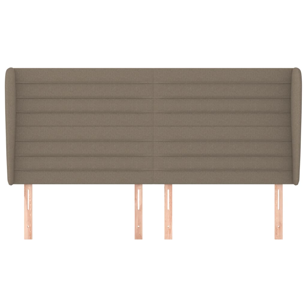 vidaXL Kopfteil mit Ohren Taupe 183x23x118/128 cm Stoff