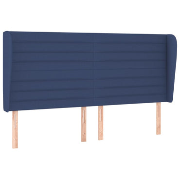 vidaXL Kopfteil mit Ohren Blau 183x23x118/128 cm Stoff