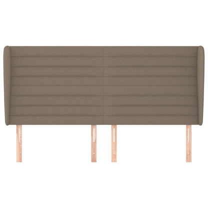 vidaXL Kopfteil mit Ohren Taupe 203x23x118/128 cm Stoff