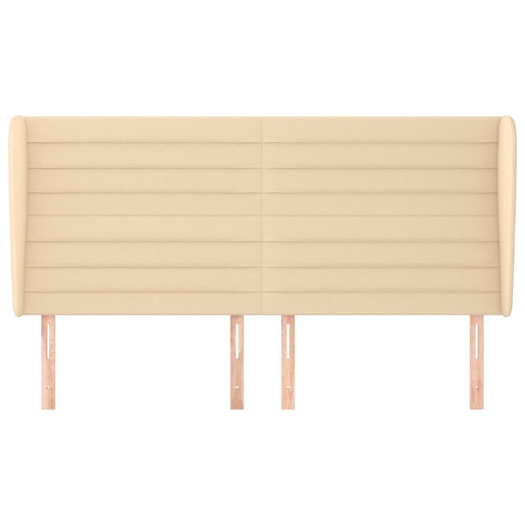 vidaXL Kopfteil mit Ohren Creme 203x23x118/128 cm Stoff