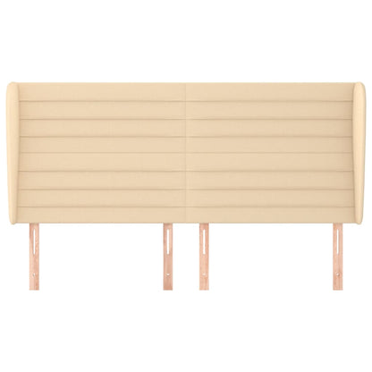 vidaXL Kopfteil mit Ohren Creme 203x23x118/128 cm Stoff
