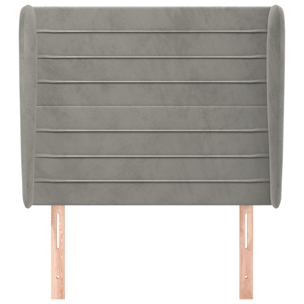 vidaXL Kopfteil mit Ohren Hellgrau 83x23x118/128 cm Samt