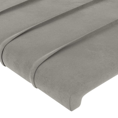 vidaXL Kopfteil mit Ohren Hellgrau 83x23x118/128 cm Samt