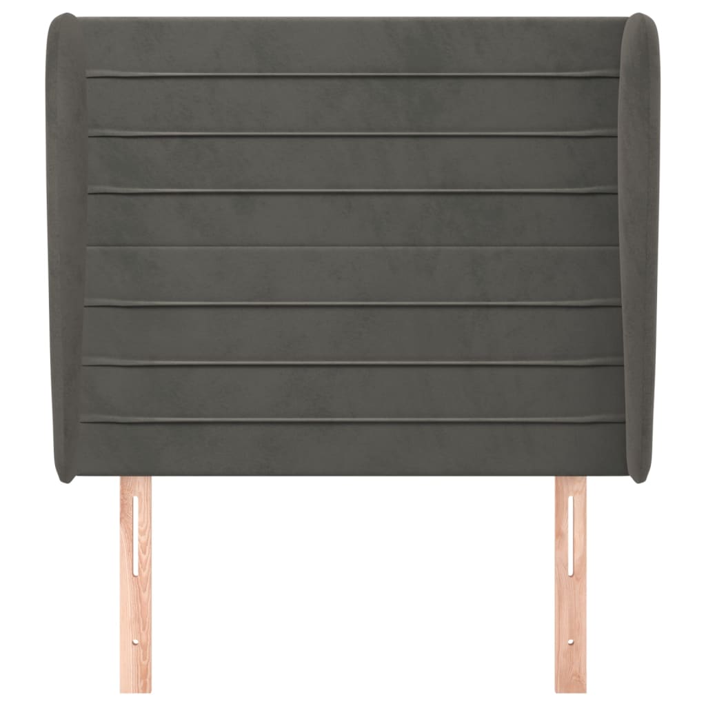 vidaXL Kopfteil mit Ohren Dunkelgrau 83x23x118/128 cm Samt