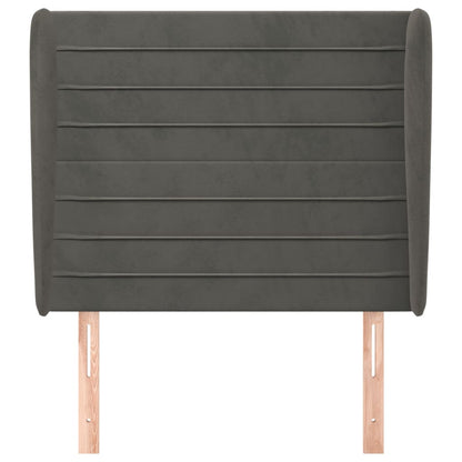 vidaXL Kopfteil mit Ohren Dunkelgrau 83x23x118/128 cm Samt