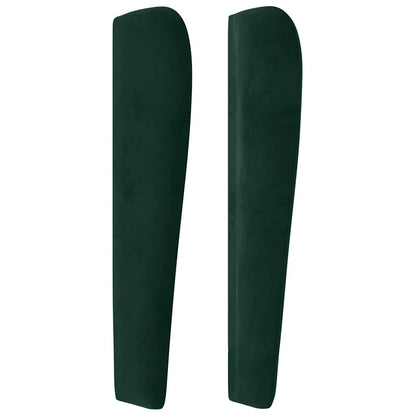 vidaXL Kopfteil mit Ohren Dunkelgrün 83x23x118/128 cm Samt