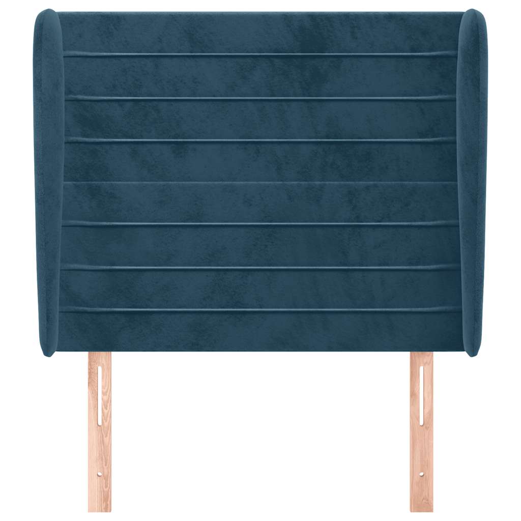vidaXL Kopfteil mit Ohren Dunkelblau 83x23x118/128 cm Samt