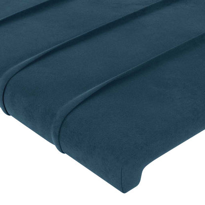 vidaXL Kopfteil mit Ohren Dunkelblau 83x23x118/128 cm Samt