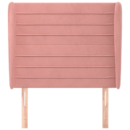vidaXL Kopfteil mit Ohren Rosa 83x23x118/128 cm Samt