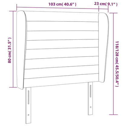 vidaXL Kopfteil mit Ohren Schwarz 103x23x118/128 cm Samt