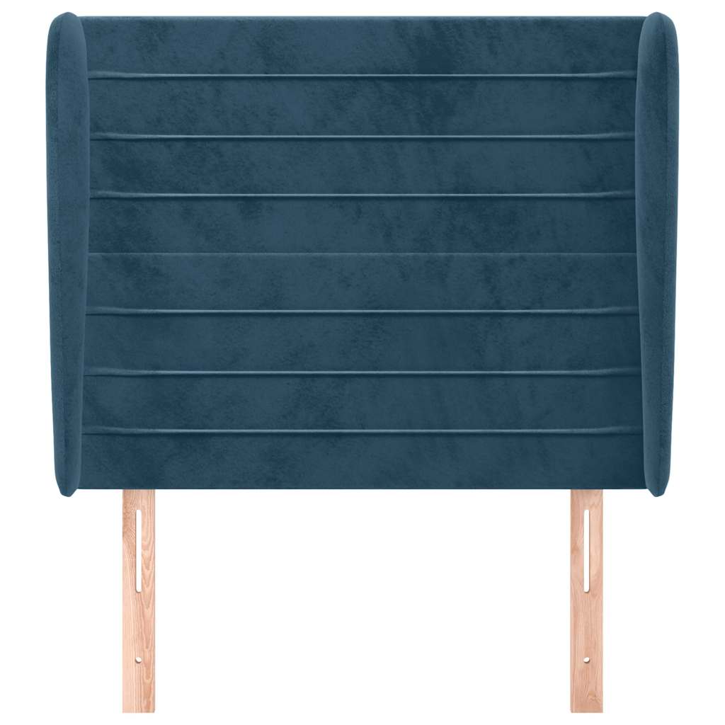vidaXL Kopfteil mit Ohren Dunkelblau 103x23x118/128 cm Samt