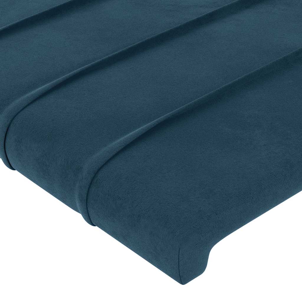 vidaXL Kopfteil mit Ohren Dunkelblau 103x23x118/128 cm Samt
