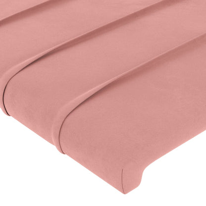 vidaXL Kopfteil mit Ohren Rosa 103x23x118/128 cm Samt