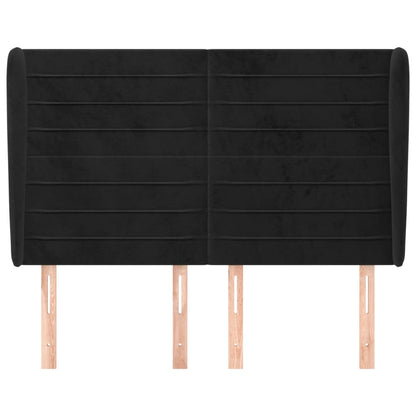 vidaXL Kopfteil mit Ohren Schwarz 147x23x118/128 cm Samt