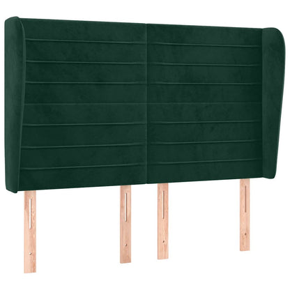 vidaXL Kopfteil mit Ohren Dunkelgrün 147x23x118/128 cm Samt