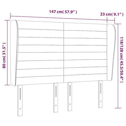 vidaXL Kopfteil mit Ohren Dunkelgrün 147x23x118/128 cm Samt
