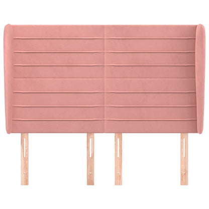 vidaXL Kopfteil mit Ohren Rosa 147x23x118/128 cm Samt
