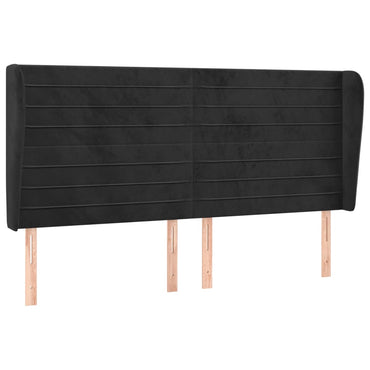 vidaXL Kopfteil mit Ohren Schwarz 163x23x118/128 cm Samt