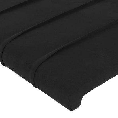 vidaXL Kopfteil mit Ohren Schwarz 163x23x118/128 cm Samt