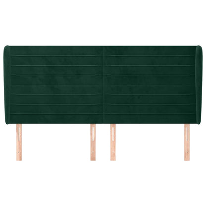 vidaXL Kopfteil mit Ohren Dunkelgrün 163x23x118/128 cm Samt