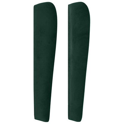 vidaXL Kopfteil mit Ohren Dunkelgrün 163x23x118/128 cm Samt