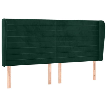 vidaXL Kopfteil mit Ohren Dunkelgrün 203x23x118/128 cm Samt